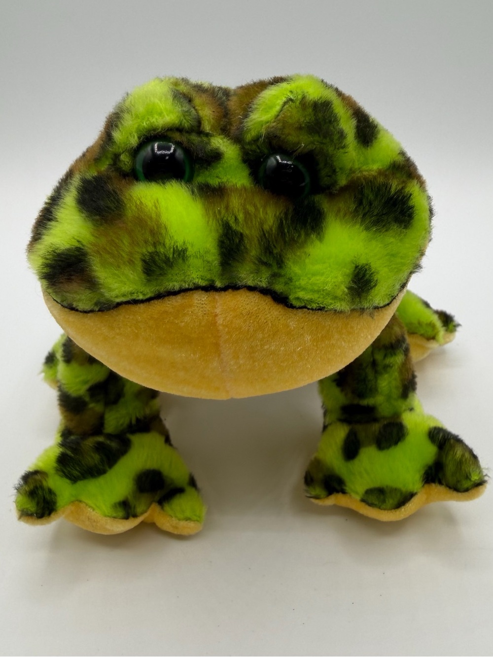 Ganz Webkinz Lil Kinz Bullfrog HS114 7" Green Spotted Plush No Code Retired